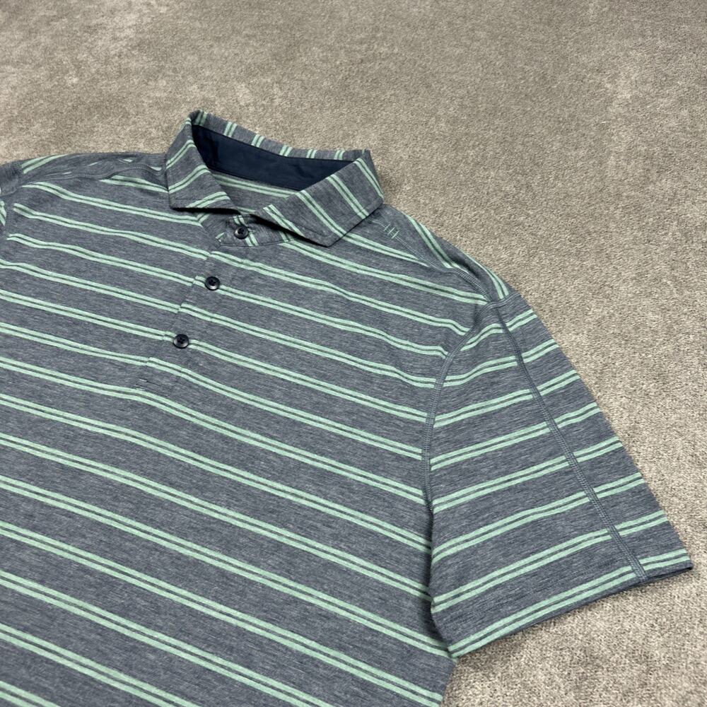Lululemon Polo Shirt Mens Medium Gray Short Sleeve Performance Golf Stretch